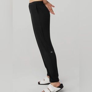 Alo Yoga Black Ribbed Sweats